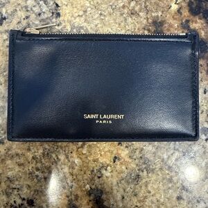 Saint Laurent leather zip card holder